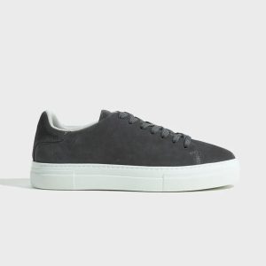 Dark leather sneakers